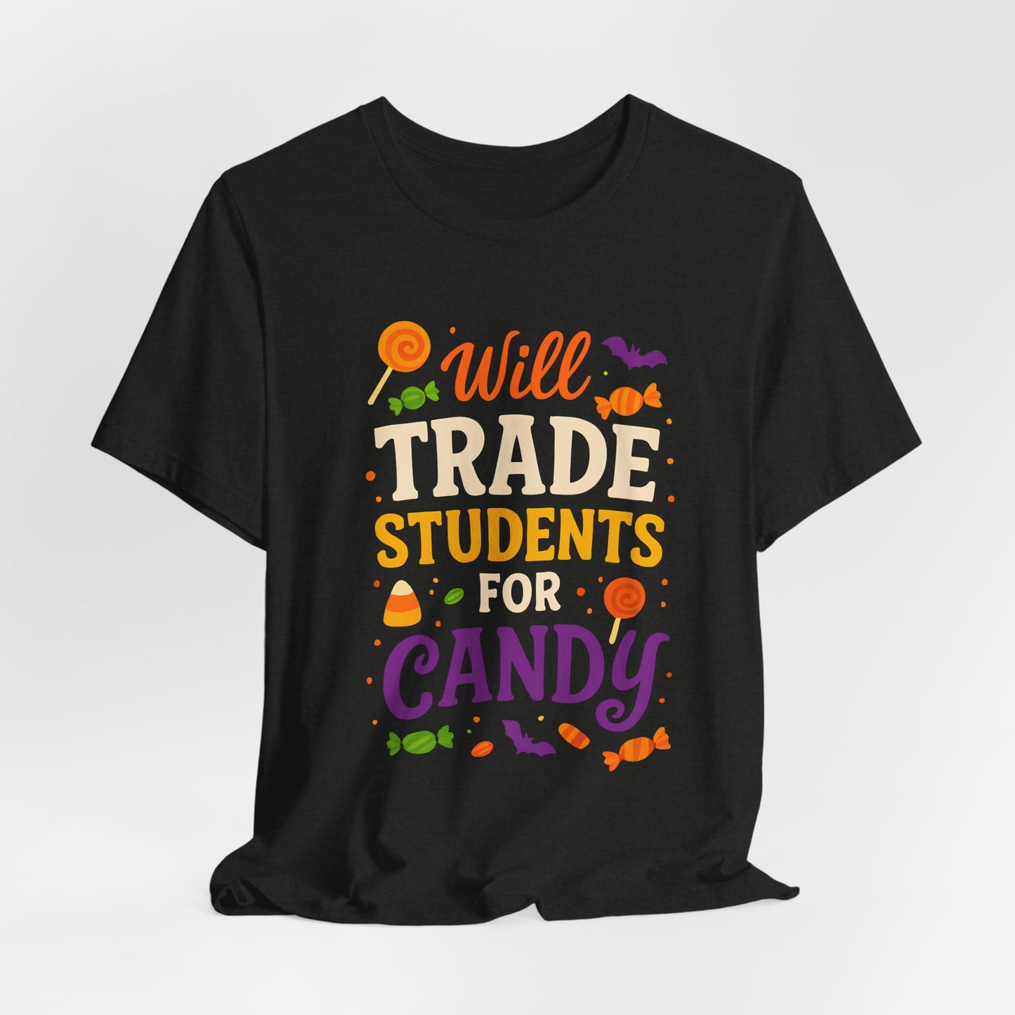 Camiseta con disfraz de profesor para Halloween, intercambiaré estudiantes por dulces.