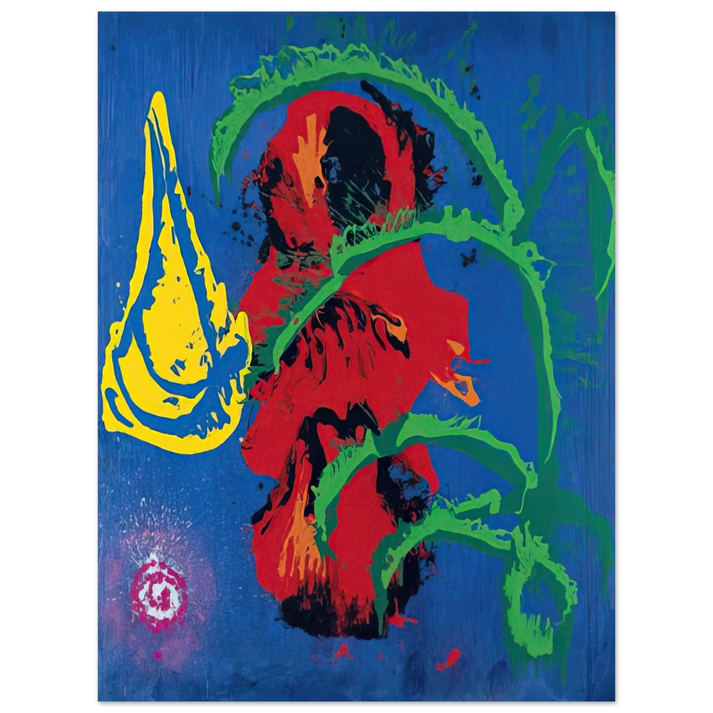 John Hoyland - Yellow Boat 7.8.98 - 1998  75x100 cm / 30x40inches Fine Art Poster