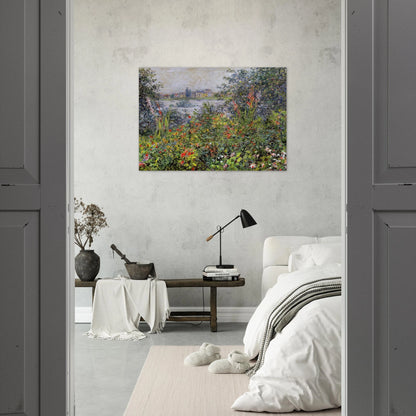 Flowers at Vetheuil - claude monet Brushed Aluminum Print - 70x100 cm / 28x40 inches | claude monet Aluminum Print | claude monet Prints