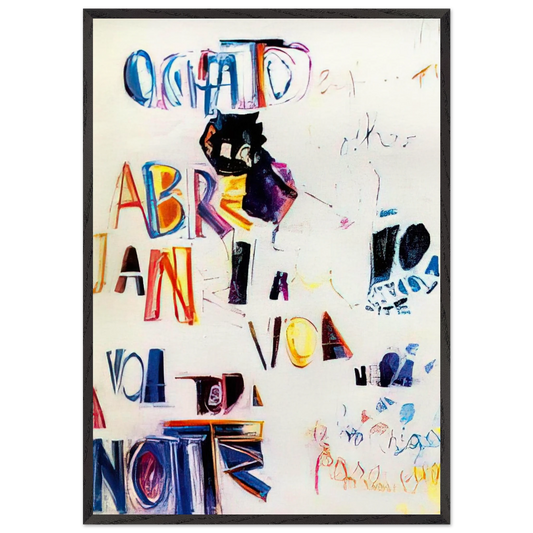 O Gato - 1967 - Joao Vieira 70x100 cm / 28x40 inches Framed Art Print – Black Wooden Frame