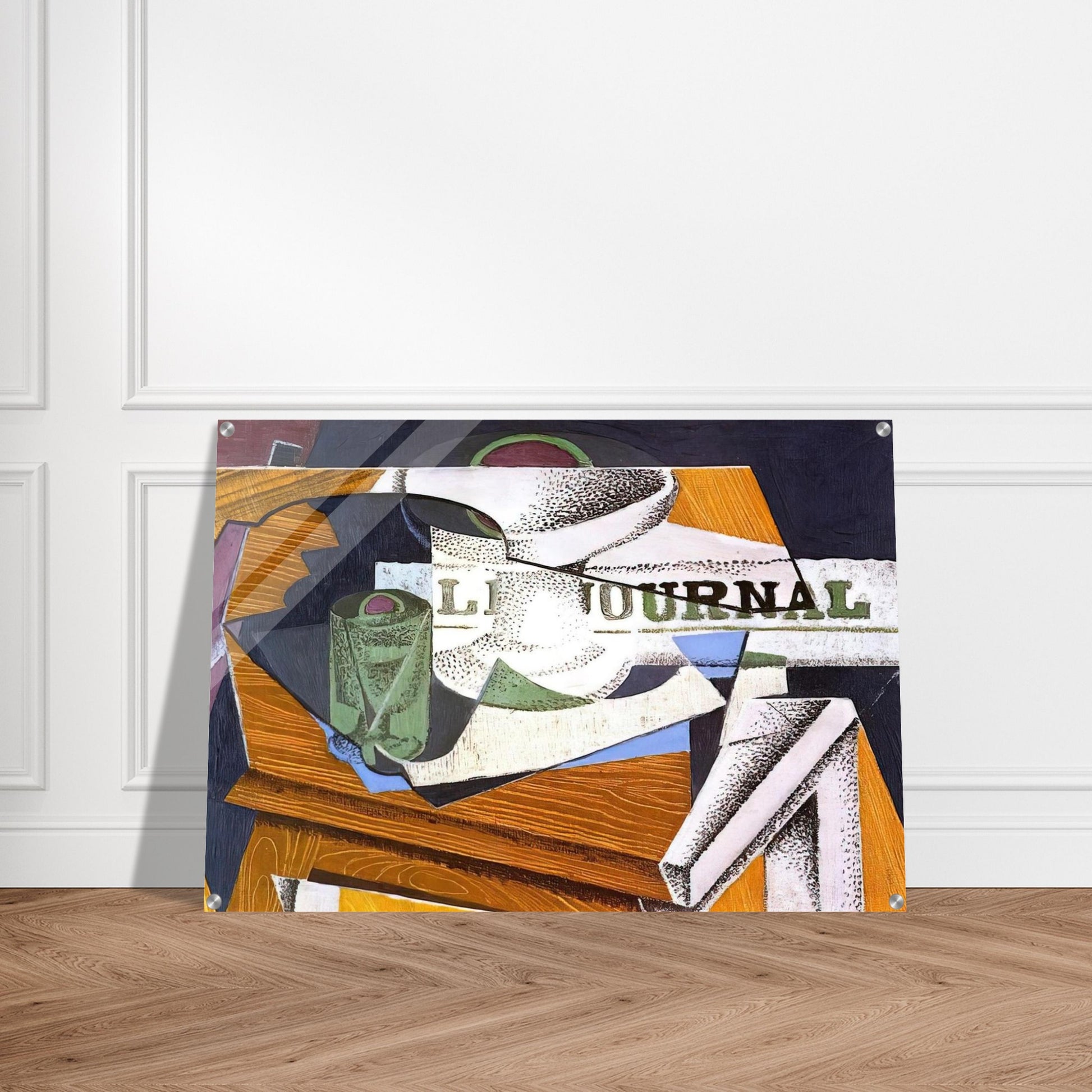 FRUIT BOWL BOOK AND NEWSPAPER - Juan Gris Acrylic Print - 70x100 cm / 28x40″ inches