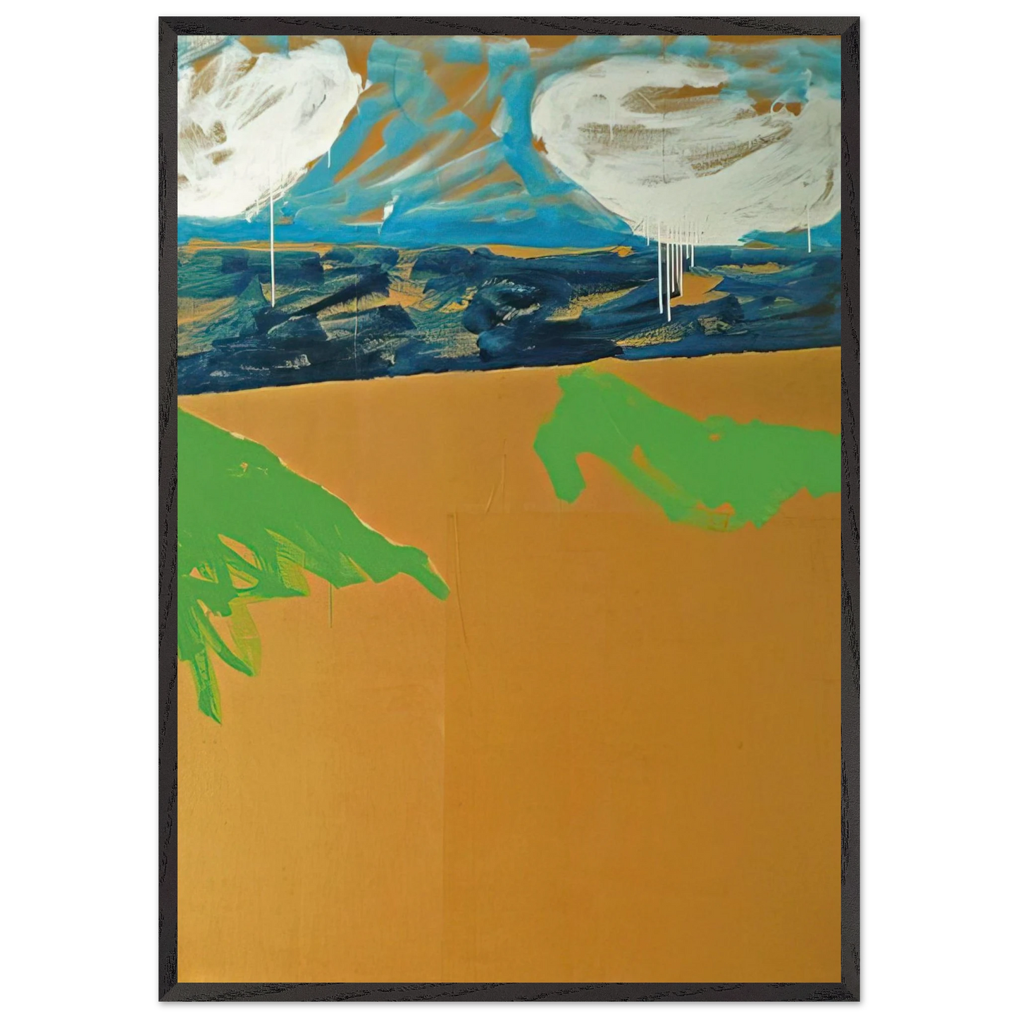 Paesaggio anemico - 1973 - Mario Schifano 70x100 cm / 28x40 inches Framed Art Print – Black Wooden Frame