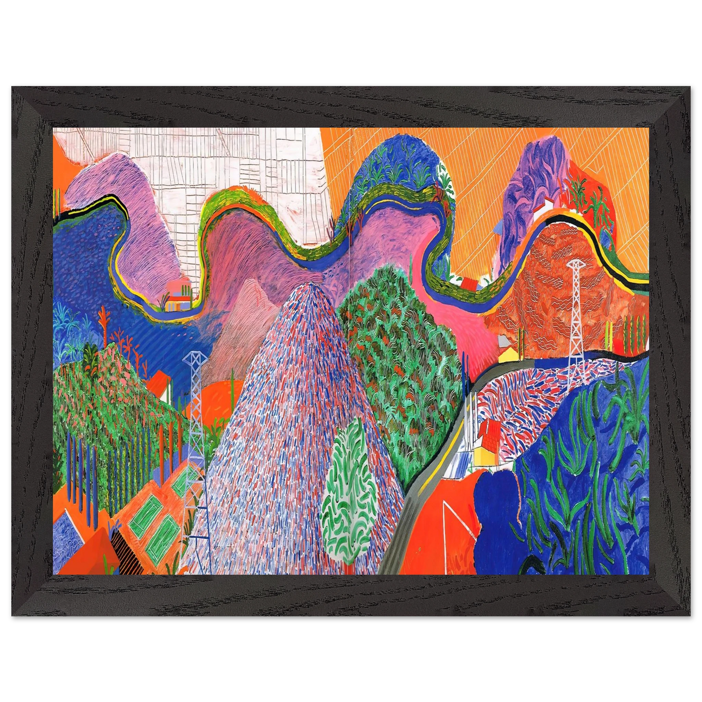 David Hockney - David Hockney Wall art - 30x40 cm / 12x16 inches - Premium Wooden Framed Poster With Fine Art Paper-canvas - White frame
