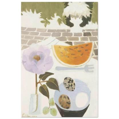 A Slice of Melon - 1990 - Mary Fedden Art Prints - 100x150 cm / 40x60″ inches | Mary Fedden Poster | Mary Fedden Prints