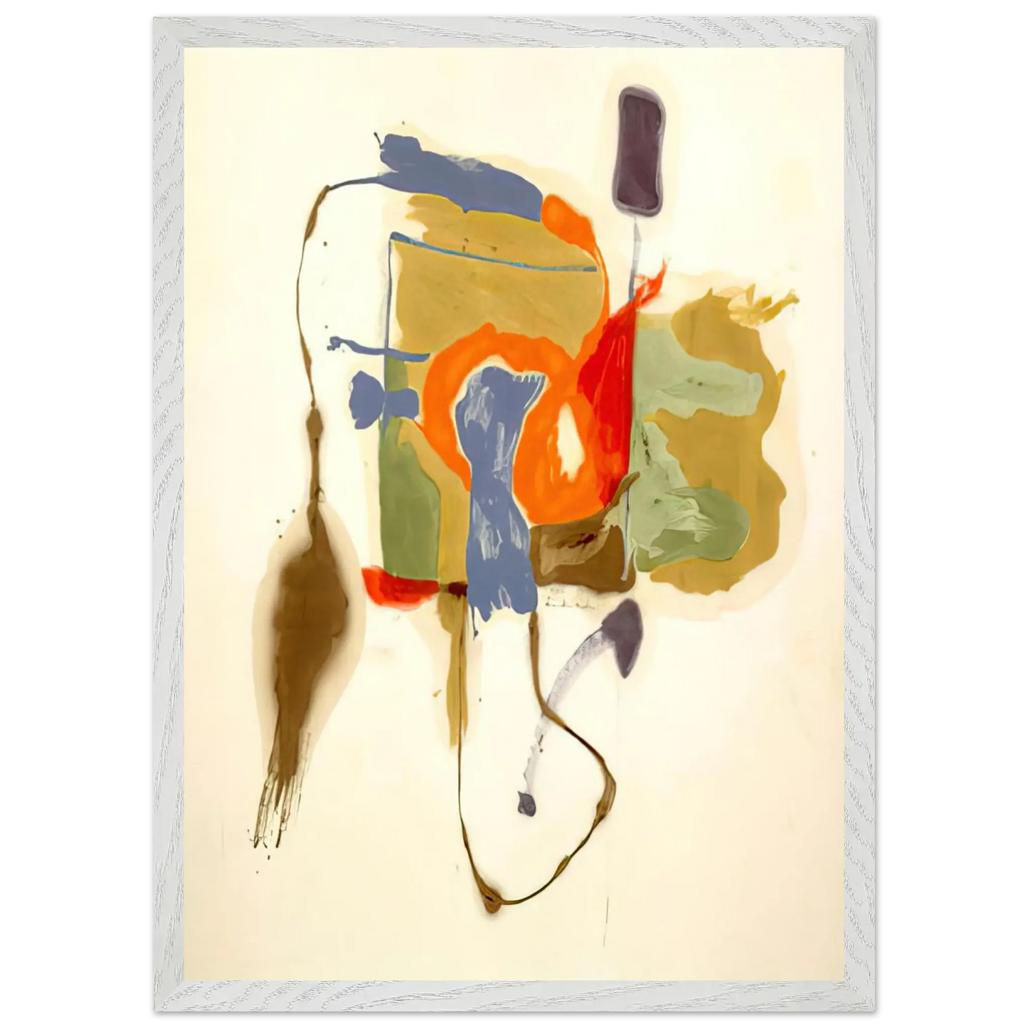 Helen Frankenthaler - Blue Form in a Scene - 1961 Wall art - A1 (59.4 x 84.1  cm) - Premium Wooden Framed Poster With Fine Art Paper - White frame