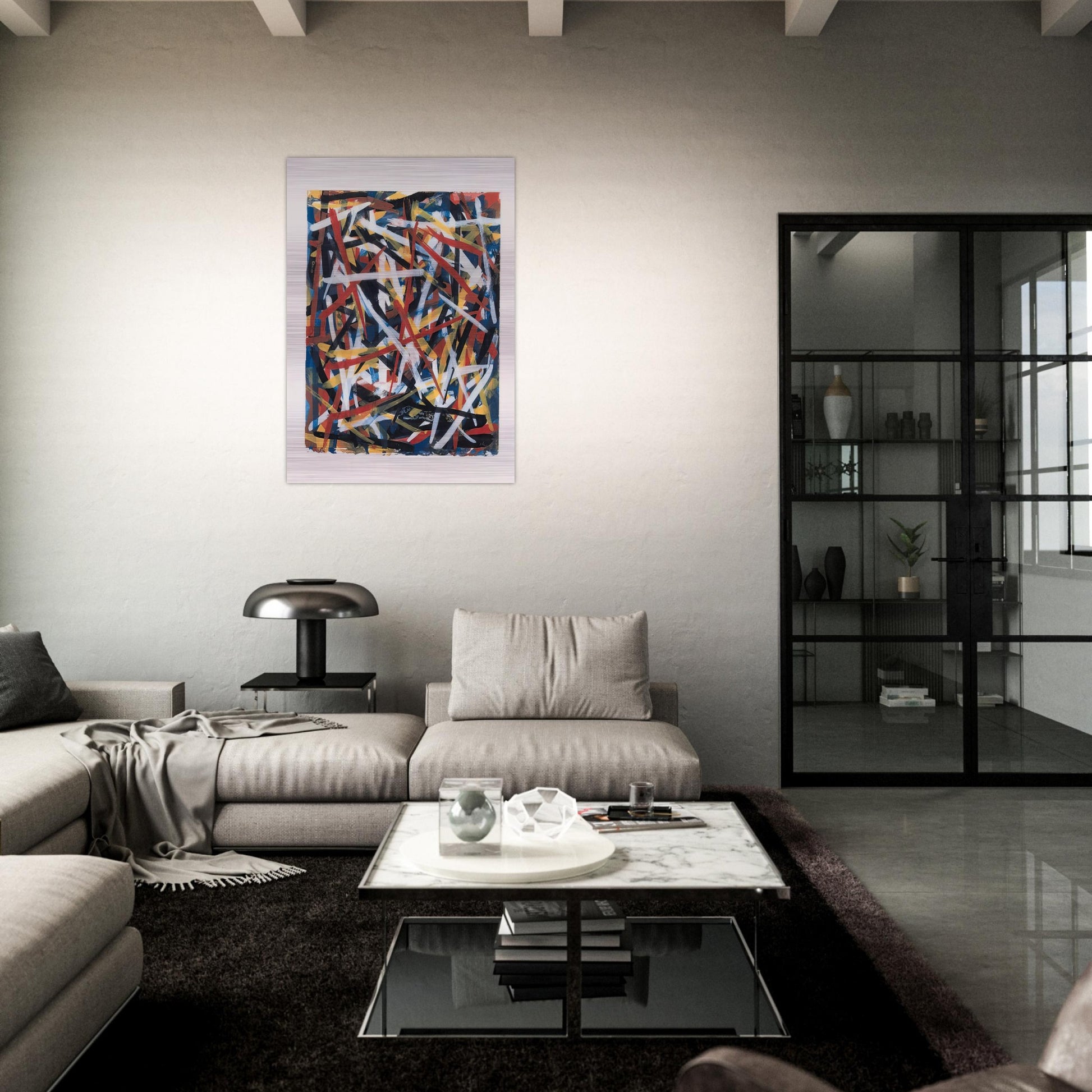 Brushstrokes - Sol LeWitt Brushed Aluminum Print - 70x100 cm / 28x40 inches | Sol LeWitt Aluminum Print | Sol LeWitt Prints