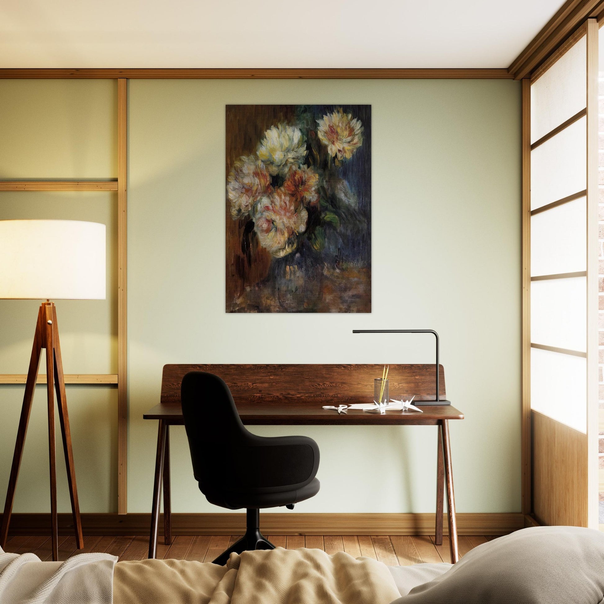 Vase of Peonies - Pierre-Auguste Renoir Brushed Aluminum Print - 70x100 cm / 28x40 inches | Pierre-Auguste Renoir Aluminum Print | Pierre-Auguste Renoir Prints