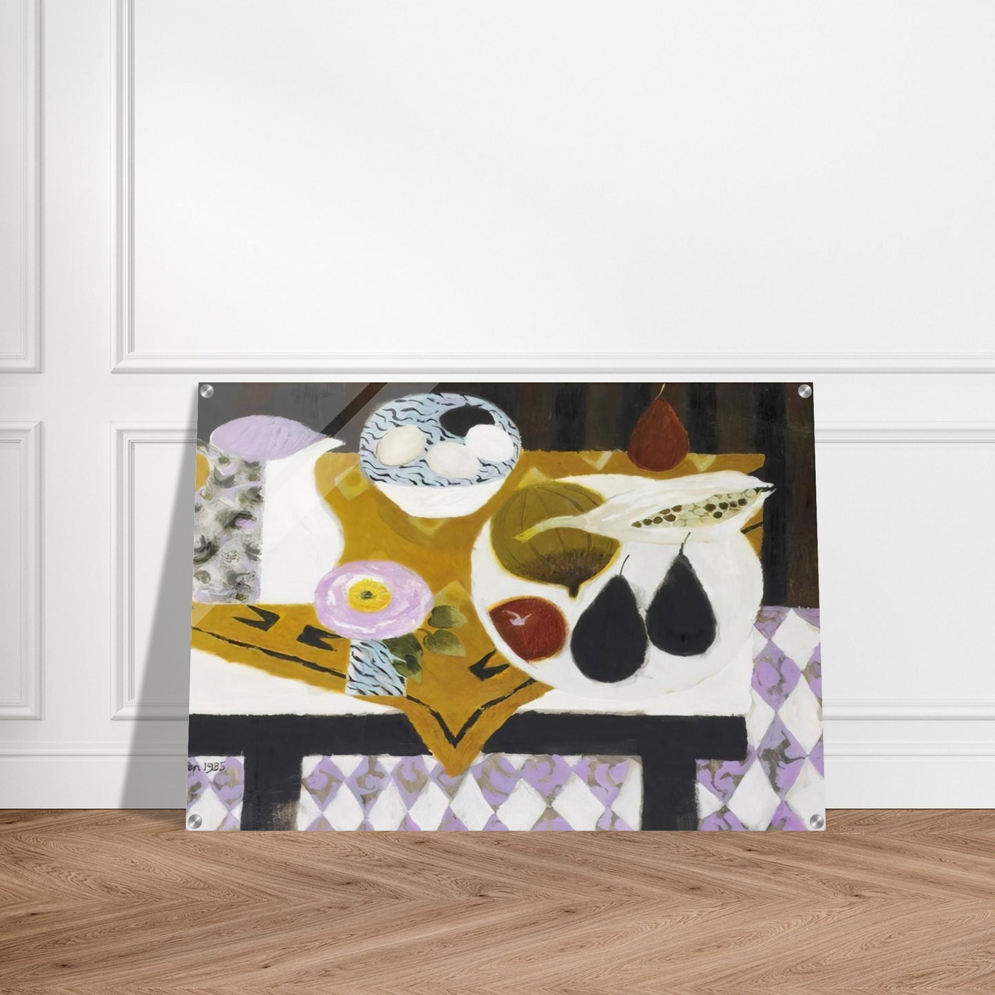Bowl of Eggs - 1985 - Mary Fedden Acrylic Print - 70x100 cm / 28x40″ inches | Mary Fedden Wall Art | Mary Fedden Prints