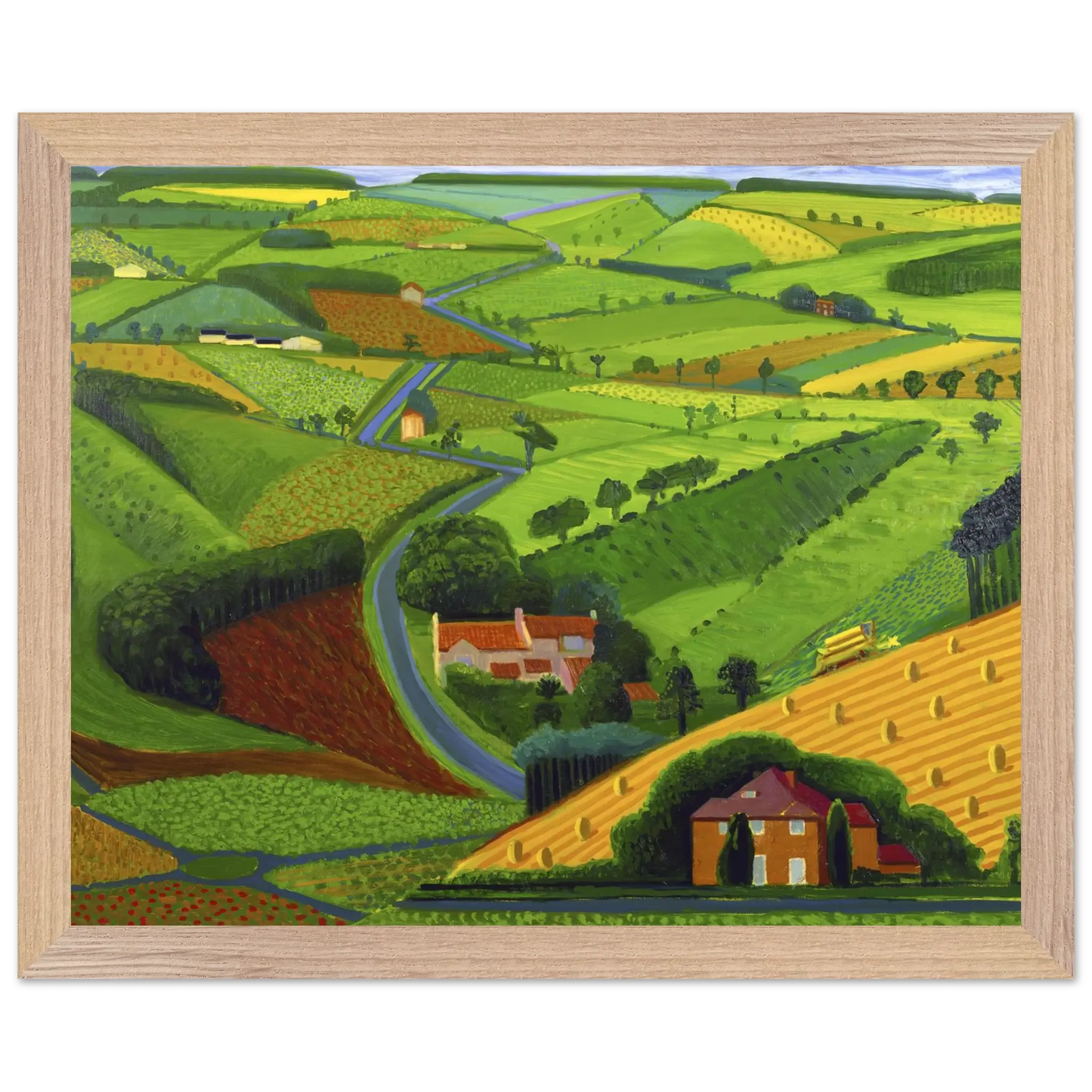 David Hockney - David Hockney Wall art - 28x43  cm / XL (11x17 Inches) - Premium Wooden Framed Poster With Fine Art Paper - Black frame