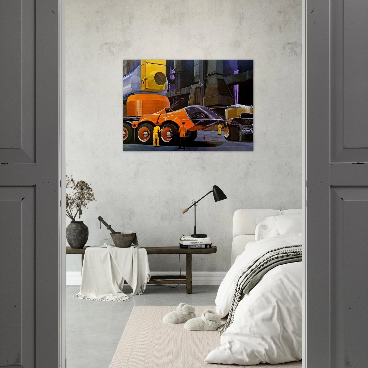 Syd Mead - Syd Mead Brushed Aluminum Print - 70x100 cm / 28x40 inches | Syd Mead Aluminum Print | Syd Mead Prints