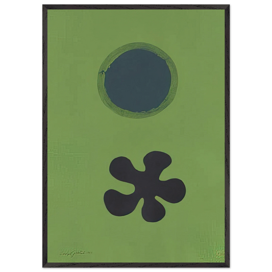 Green Ground--Black Form - 1966 - Adolph Gottlieb 70x100 cm / 28x40 inches Framed Art Print – Black Wooden Frame
