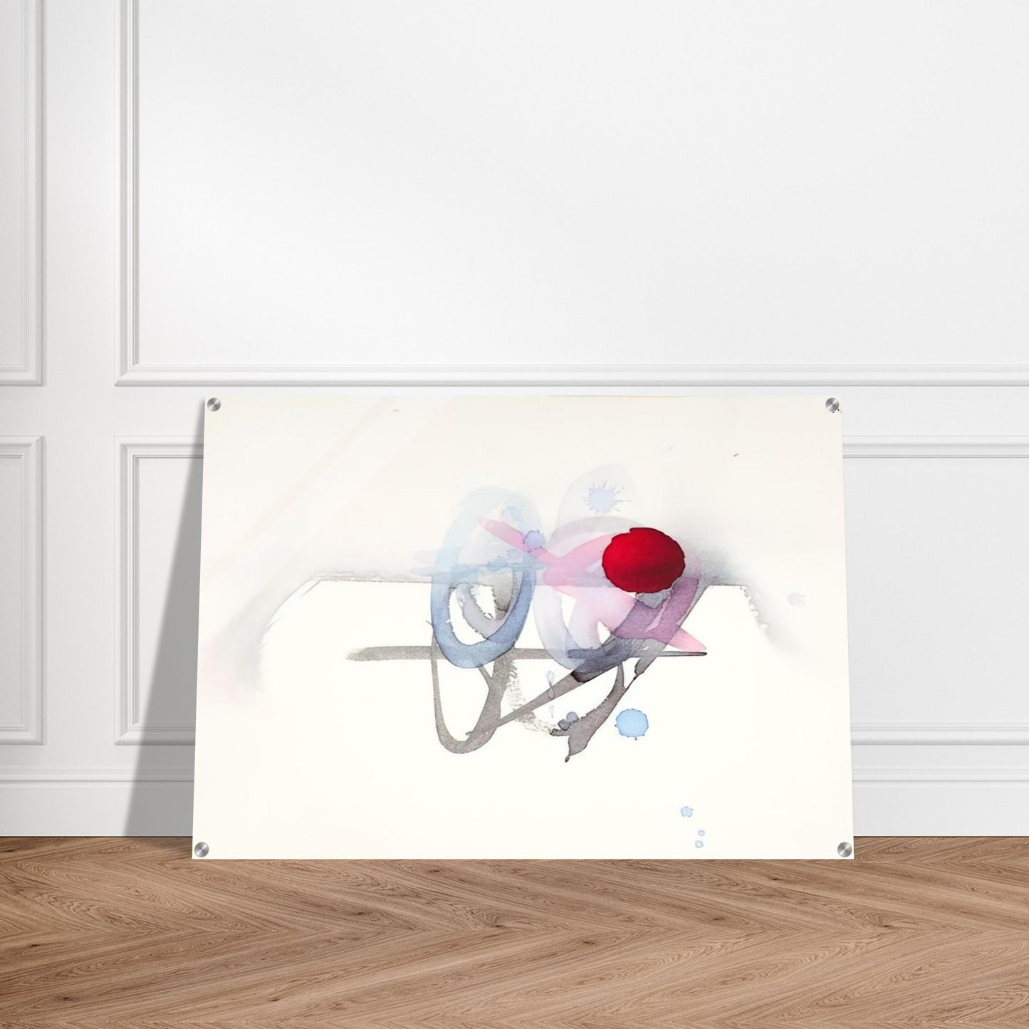 UNTITLED RED BLACK PINK AND BLUE - Luis Feito Acrylic Print - 70x100 cm / 28x40″ inches