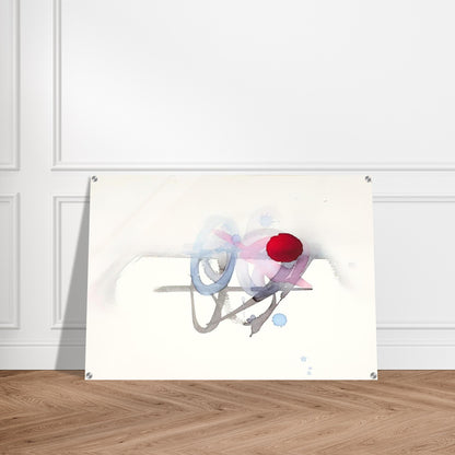 UNTITLED RED BLACK PINK AND BLUE - Luis Feito Acrylic Print - 70x100 cm / 28x40″ inches