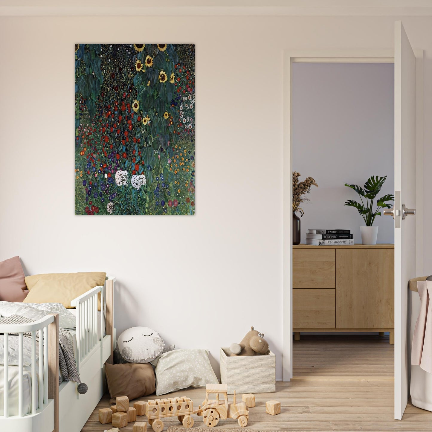 COUNTRY GARDEN WITH SUNFLOWERS 1906 - Gustav Klimt Brushed Aluminum Print - 70x100 cm / 28x40 inches | Gustav Klimt Aluminum Print | Gustav Klimt Prints