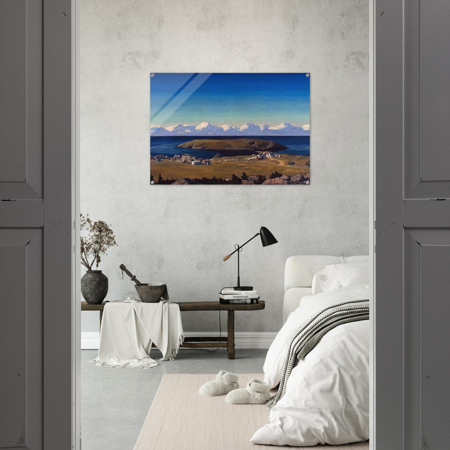 Island Village, Coast of Maine - Rockwell Kent Acrylic Print - 70x100 cm / 28x40″ inches
