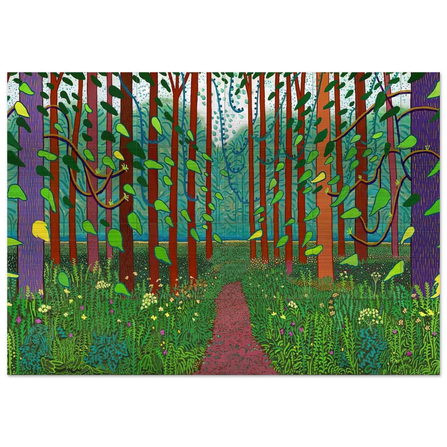 David Hockney - David Hockney Brushed Aluminum Print - 70x100 cm / 28x40 inches | David Hockney Aluminum Print | David Hockney Prints