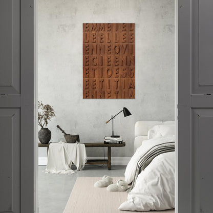 EMME I ELLE 1970 - Alighiero Boetti Brushed Aluminum Print - 70x100 cm / 28x40 inches | Alighiero Boetti Aluminum Print | Alighiero Boetti Prints