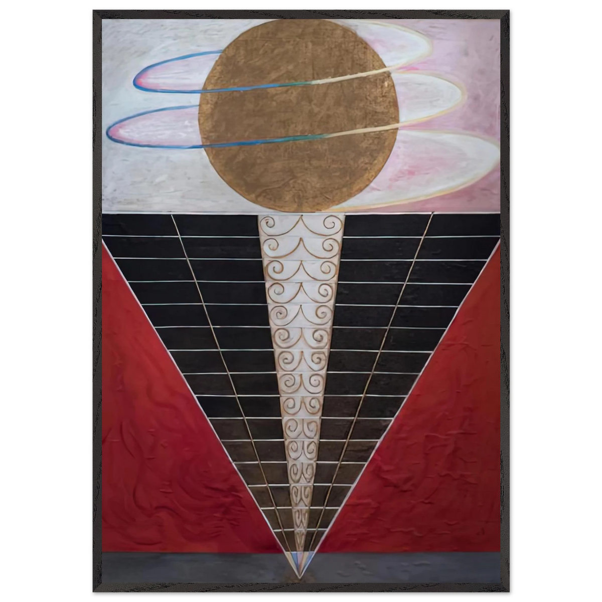 Hilma af Klint - ALTARPIECE NO 2 1915 Wall art - 70x100 cm / 28x40 inches - Premium Wooden Framed Poster With Fine Art Paper-canvas - Black frame