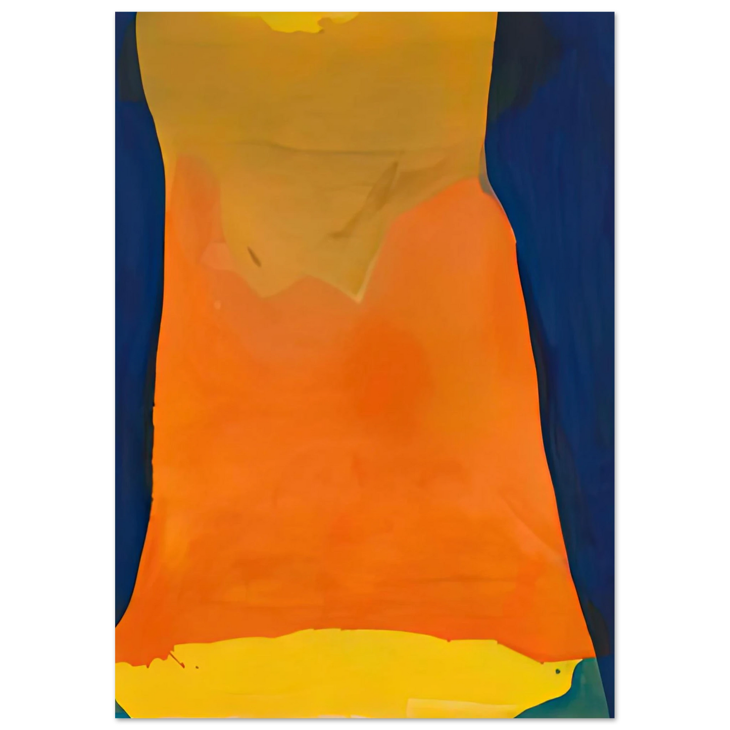 Helen Frankenthaler - Orange Mood, 1963-64- Wall Art - 21x29.7 cm / 8x12" - Premium Wooden Framed Poster With Fine Art Paper-canvas - White frame