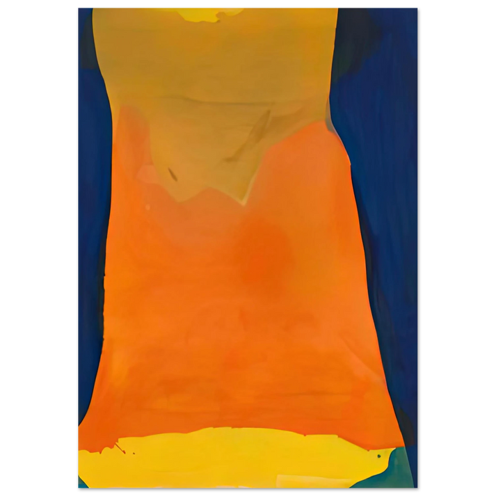 Helen Frankenthaler - Orange Mood, 1963-64- Wall Art - 21x29.7 cm / 8x12" - Premium Wooden Framed Poster With Fine Art Paper-canvas - White frame
