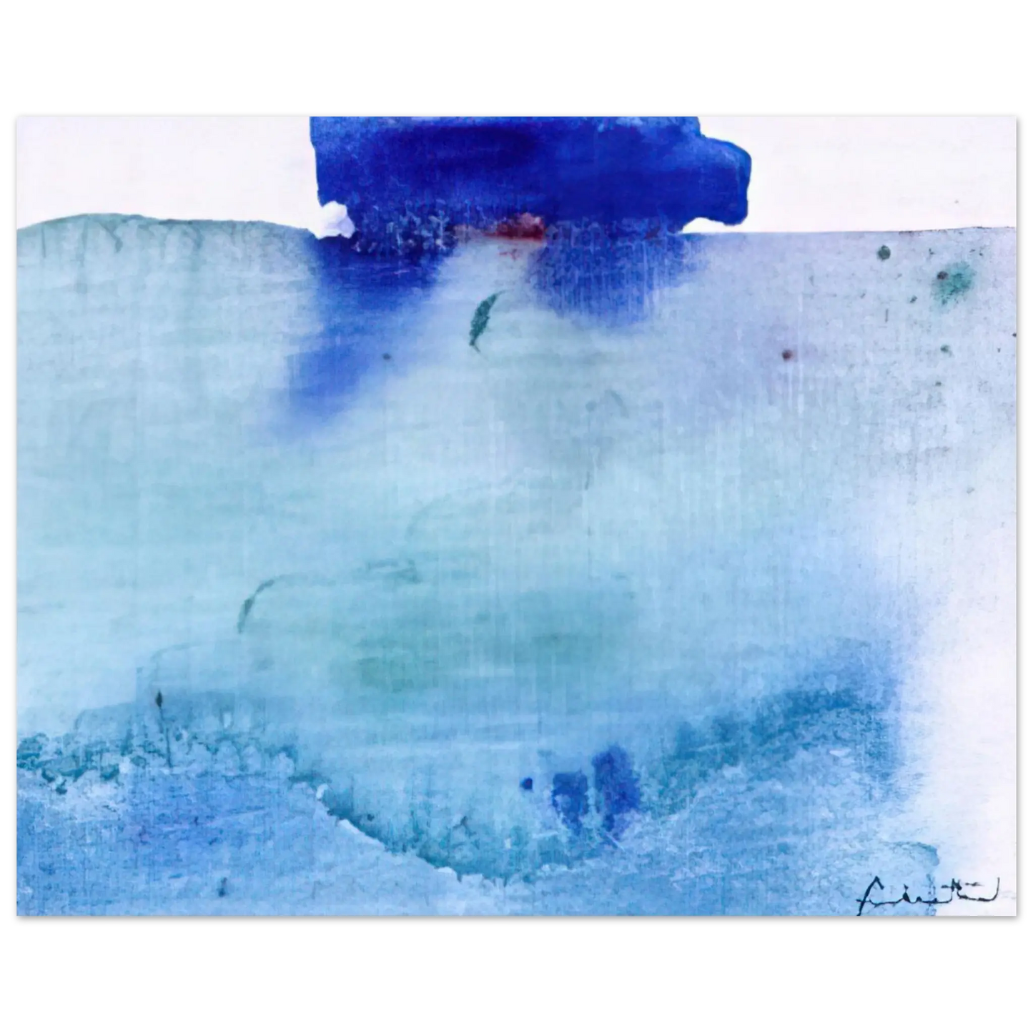 Helen Frankenthaler - Untitled - 1982 Wall art - 13x18 cm / 5x7 inches - Premium Wooden Framed Poster With Fine Art Paper - White frame