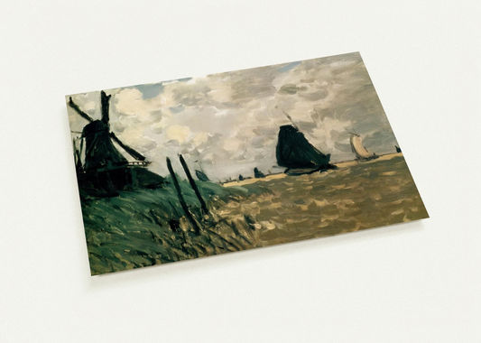 A Windmill near Zaandam By claude monet Pack of 10 Post Cards | claude monet Post Cards | A6 (10.5 x 14.8 cm) - 4.1 x 5.8 inches