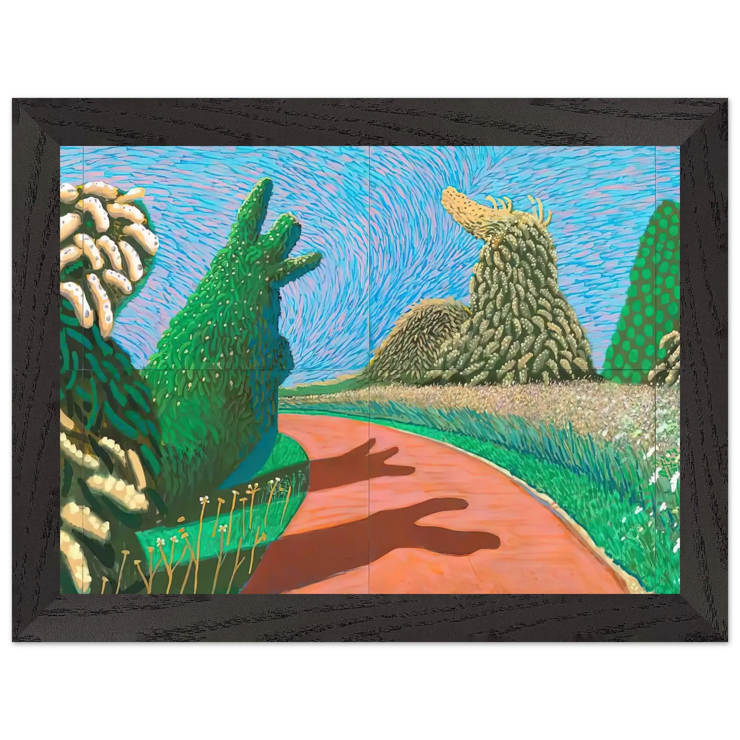 David Hockney - David Hockney Wall art - 15x20 cm / 6x8 Inches - Premium Wooden Framed Poster With Fine Art Paper - White frame