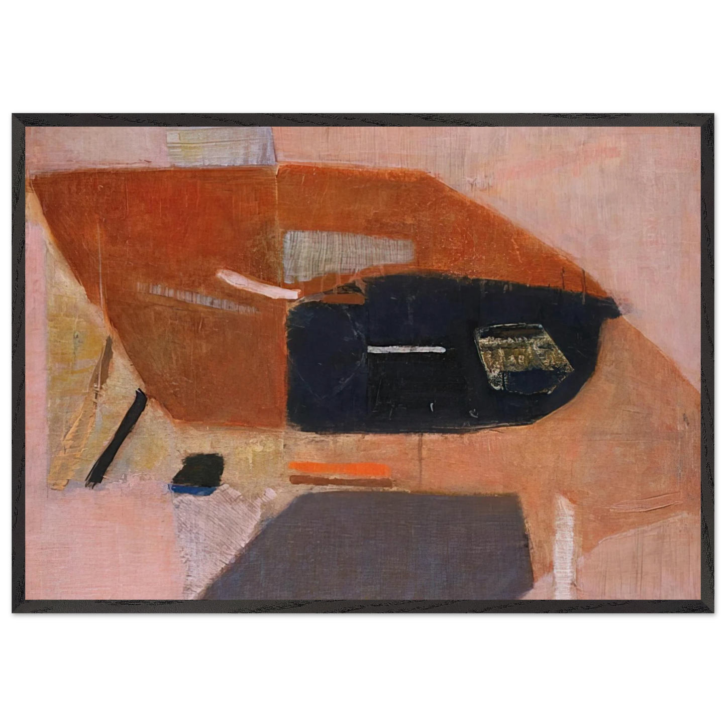 Number 2 - 1954 - Kenzo Okada 70x100 cm / 28x40 inches Framed Art Print – Black Wooden Frame