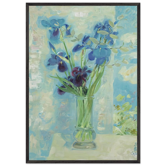 Fleurs - Post-Impressionism - Le Pho 70x100 cm / 28x40 inches Framed Art Print – Black Wooden Frame