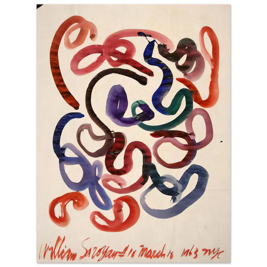 William Saroyan - #10 March 10, 1963 NYC - 1963  75x100 cm / 30x40inches Fine Art Poster