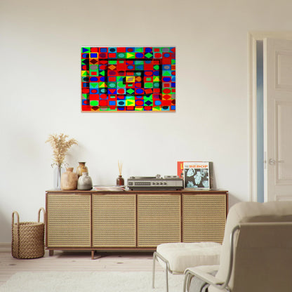 Folklore - 1963 - Victor Vasarely Brushed Aluminum Print - 70x100 cm / 28x40 inches | Victor Vasarely Aluminum Print | Victor Vasarely Prints