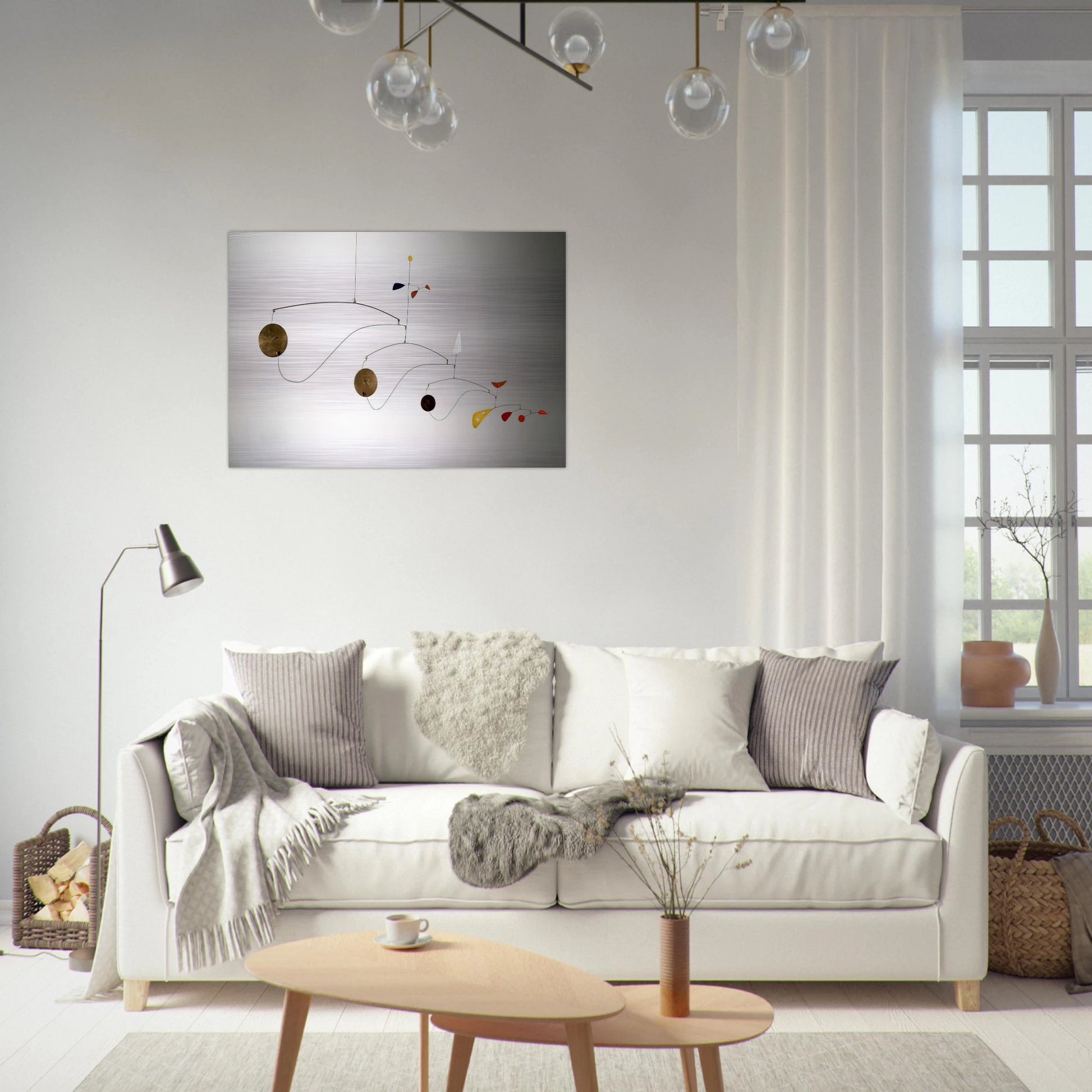 TRIPLE GONG 1948 - Alexander Calder Brushed Aluminum Print - 70x100 cm / 28x40 inches | Alexander Calder Aluminum Print | Alexander Calder Prints