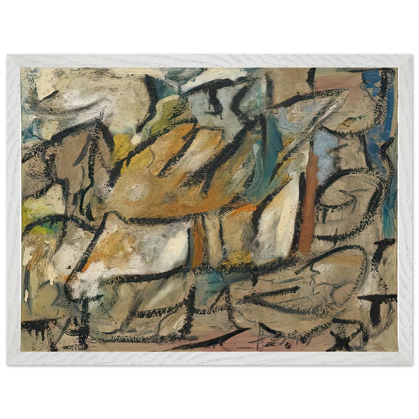 Helen Frankenthaler - August Weather, 1951- Wall Art - 60x80 cm / 24x32 inches - Fine Art Poster-canvas - -