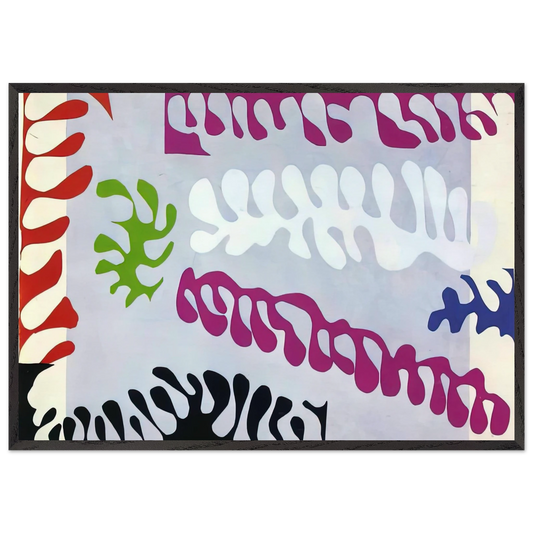 CUT OUTS 1 - Henri Matisse 70x100 cm / 28x40 inches Framed Art Print – Black Wooden Frame