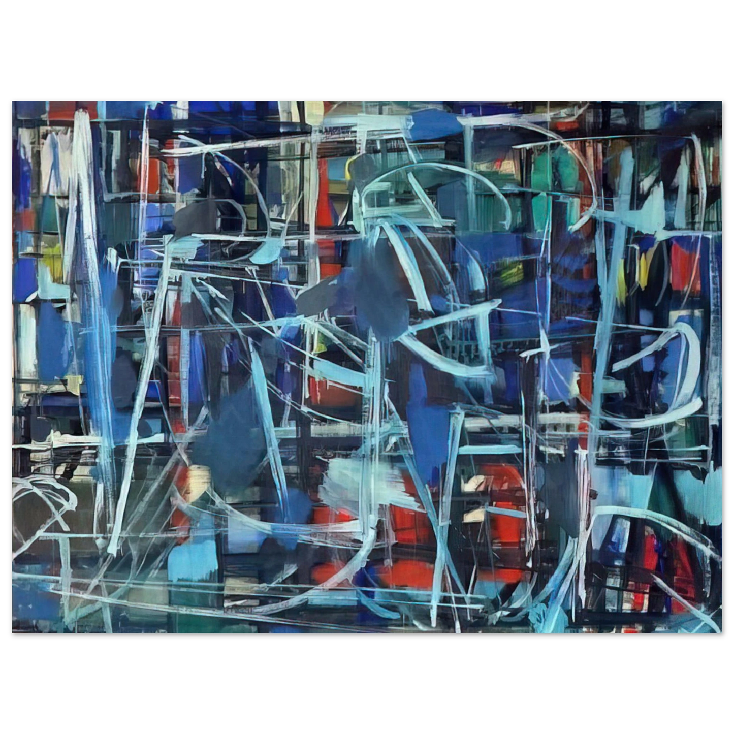 Robert Goodnough - Abstract in Blue - 1950  75x100 cm / 30x40inches Fine Art Poster