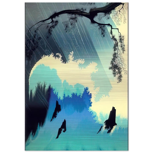 Ocean Splash - Eyvind Earle Brushed Aluminum Print - 70x100 cm / 28x40 inches | Eyvind Earle Aluminum Print | Eyvind Earle Prints