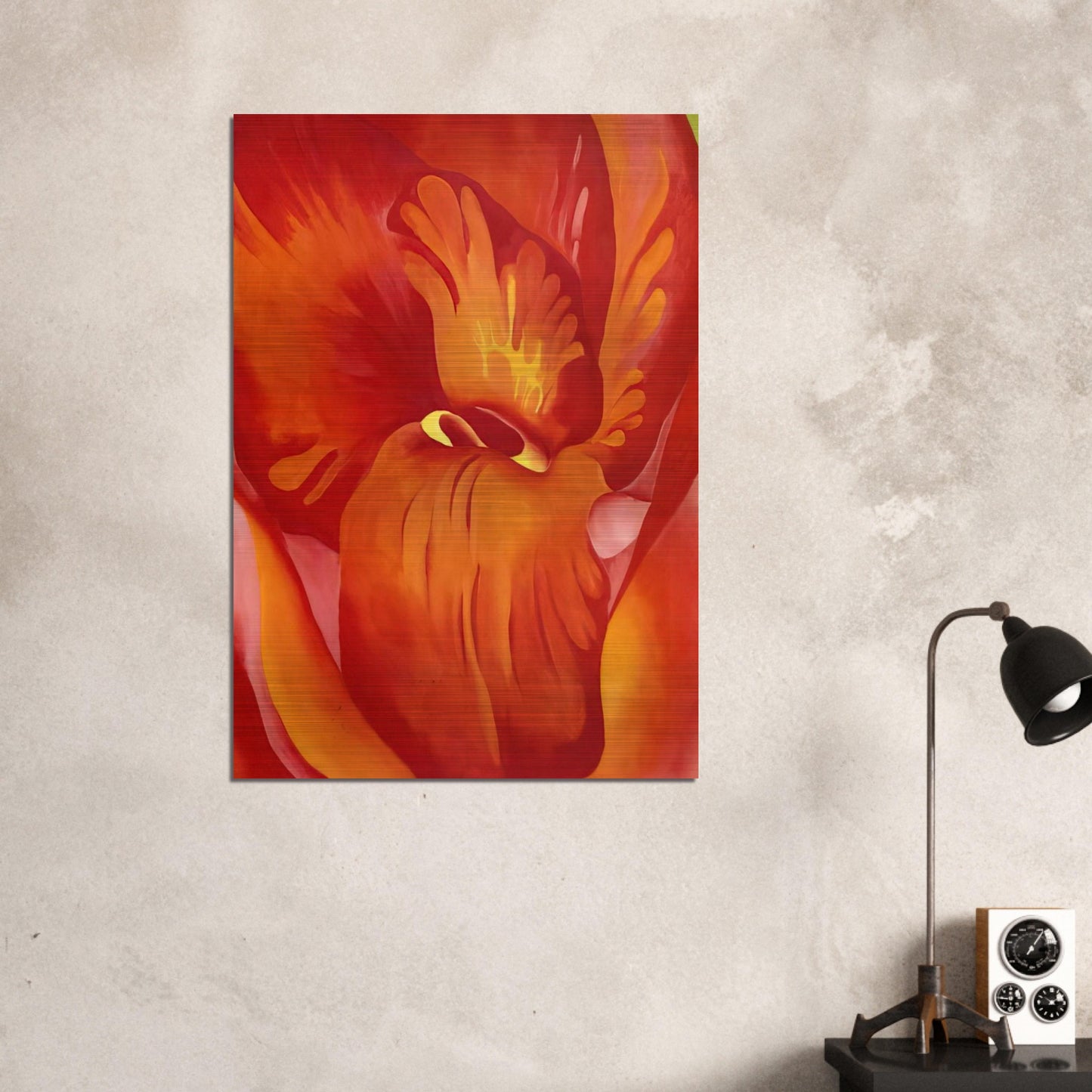 Canna Red and Orange - Georgia O'Keeffe Brushed Aluminum Print - 70x100 cm / 28x40 inches | Georgia O'Keeffe Aluminum Print | Georgia O'Keeffe Prints