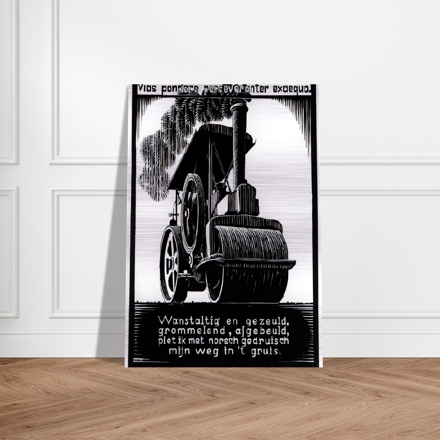 EMBLEMATA STEAMROLLER - MC Escher Brushed Aluminum Print - 70x100 cm / 28x40 inches | MC Escher Aluminum Print | MC Escher Prints