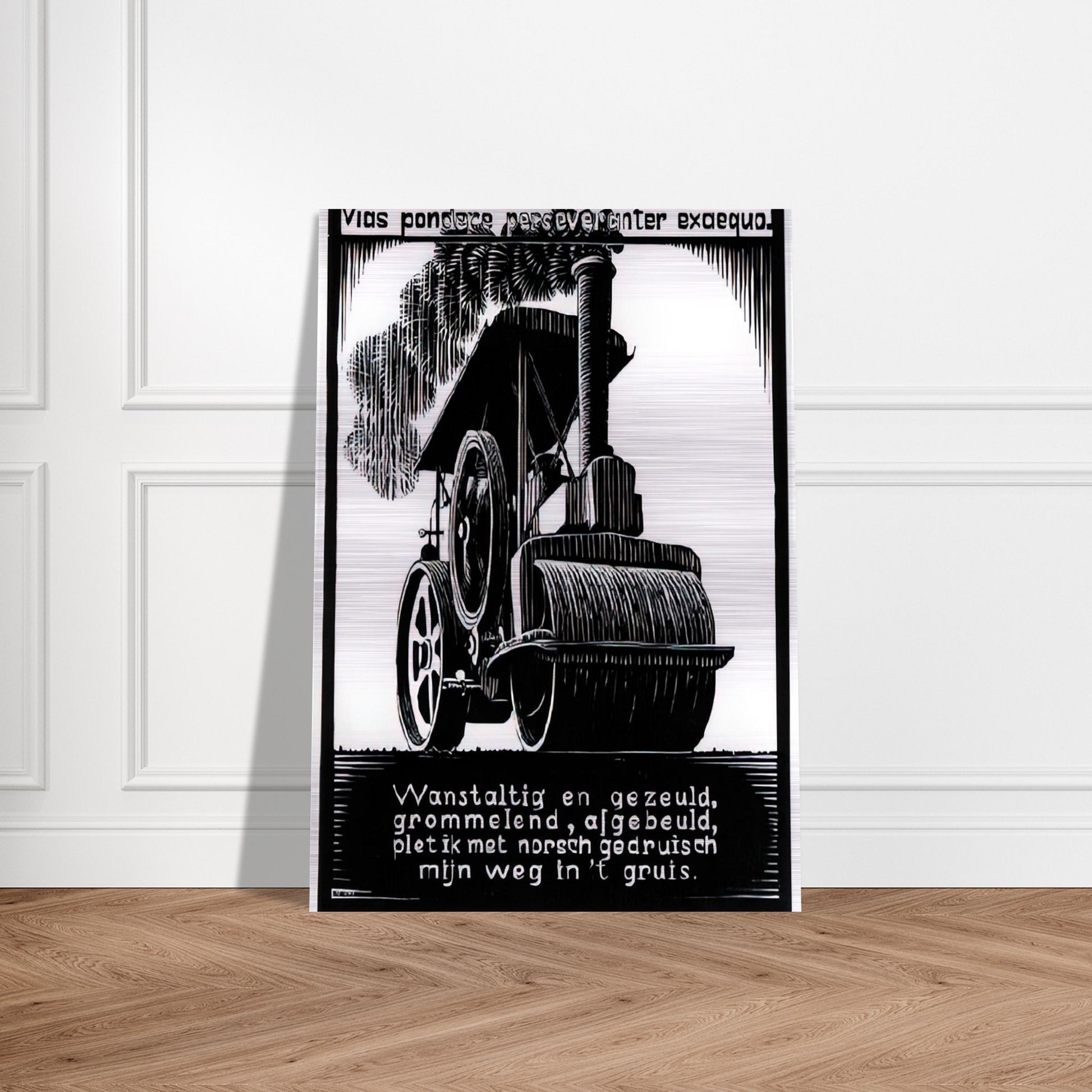 EMBLEMATA STEAMROLLER - MC Escher Brushed Aluminum Print - 70x100 cm / 28x40 inches | MC Escher Aluminum Print | MC Escher Prints