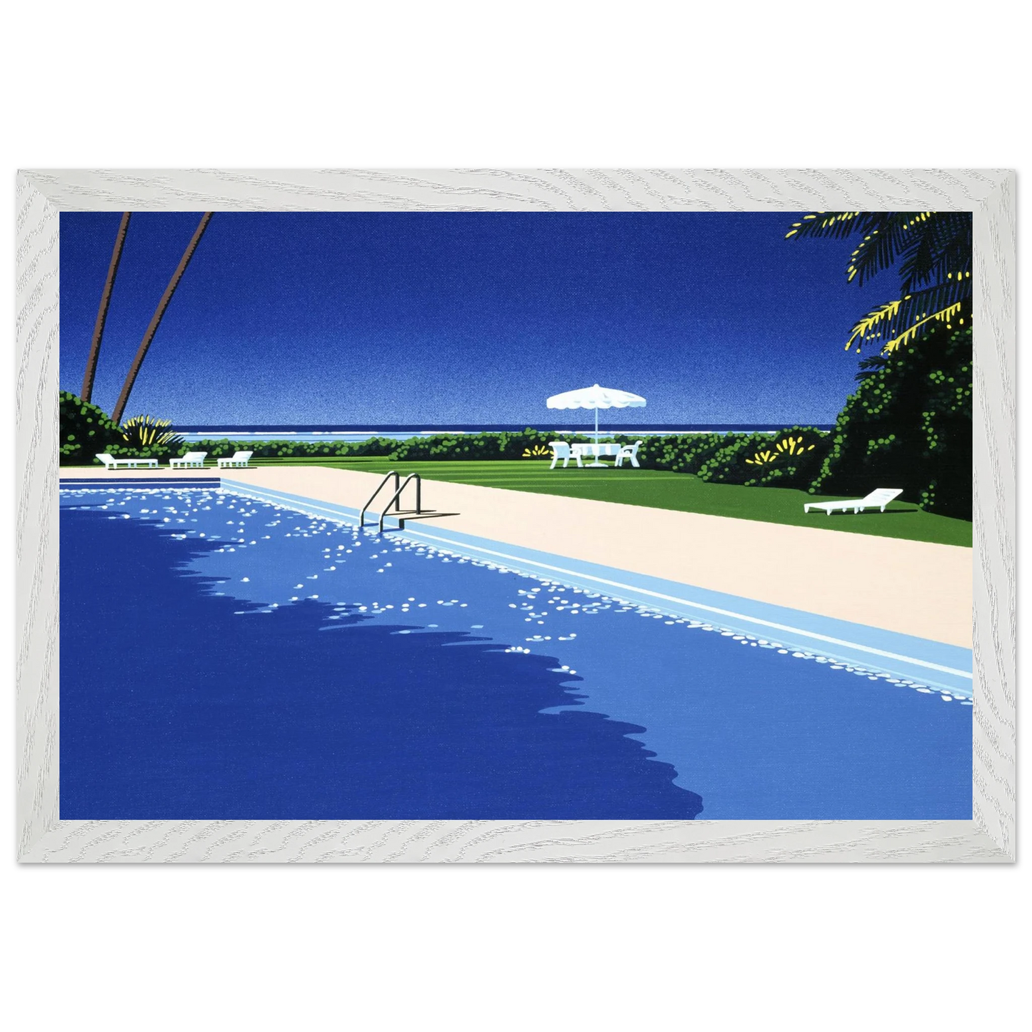 Hiroshi Nagai - Deck Wall Art - 21x29.7 cm / 8x12" - Premium Wooden Framed Poster With Fine Art Paper - White frame