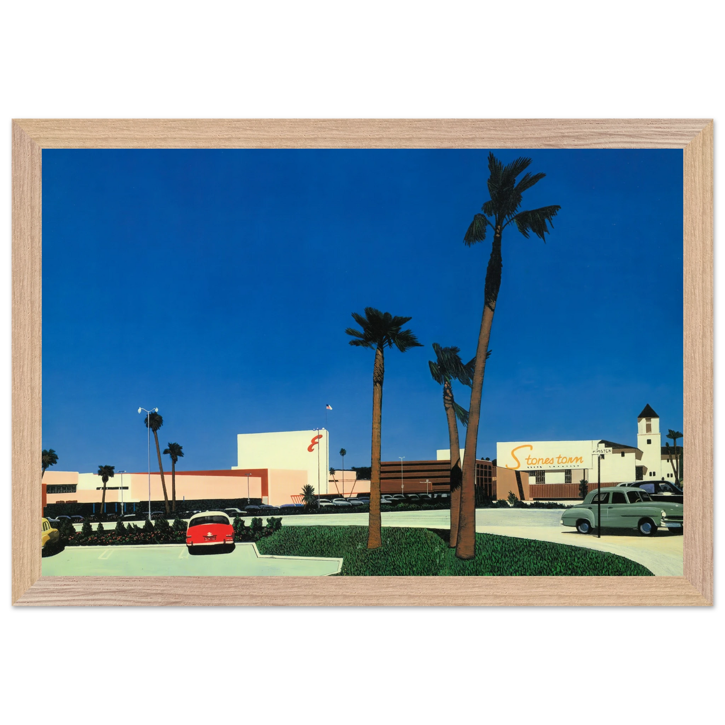 Hiroshi Nagai - In the beginning Stonestown Wall Art - 30x40 cm / 12x16 inches - Premium Wooden Framed Poster With Fine Art Paper - White frame
