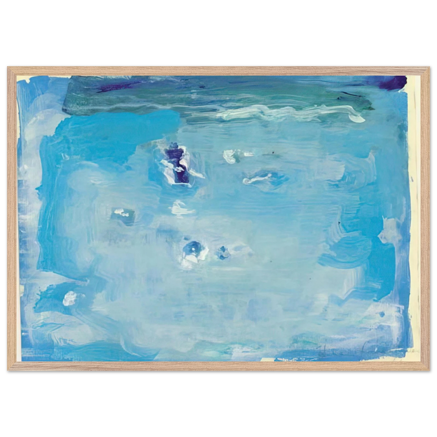 Helen Frankenthaler - Untitled - Color Field Painting, Lyrical Abstraction Wall art - 45x60 cm / 18x24 inches - Premium Wooden Framed Poster With Fine Art Paper-canvas - White frame