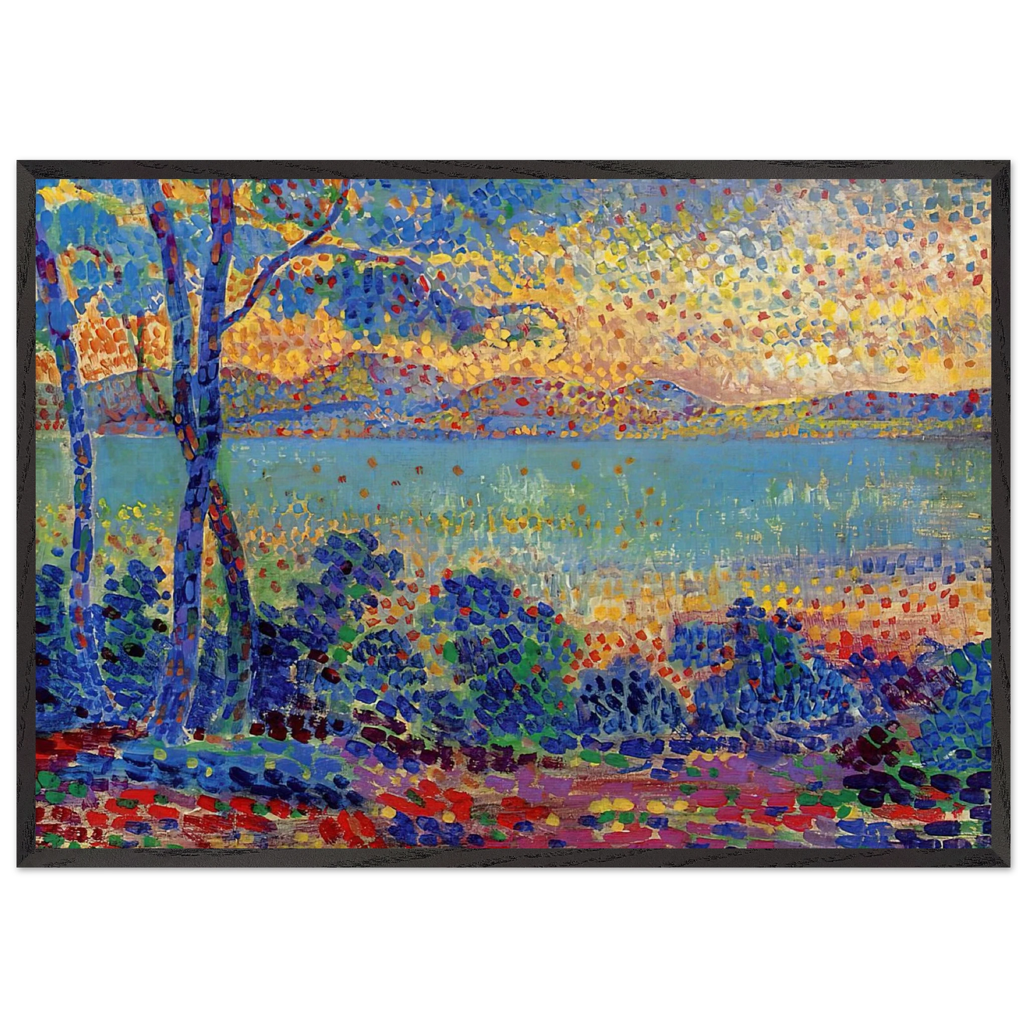 Provence Landscape - Henri-Edmond Cross 70x100 cm / 28x40 inches Framed Art Print – Black Wooden Frame