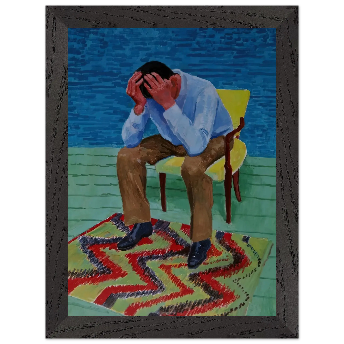 David Hockney - David Hockney Wall art - 21x29.7 cm / 8x12" - Premium Wooden Framed Poster With Fine Art Paper - Wood frame
