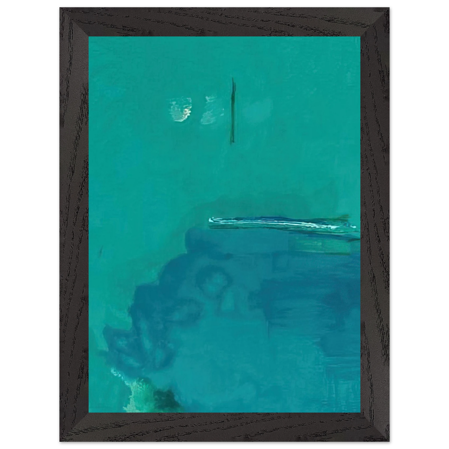 Helen Frankenthaler - Contentment Island - 2004 Wall art - 40x50 cm / 16x20 inches - Premium Wooden Framed Poster With Fine Art Paper-canvas - Black frame