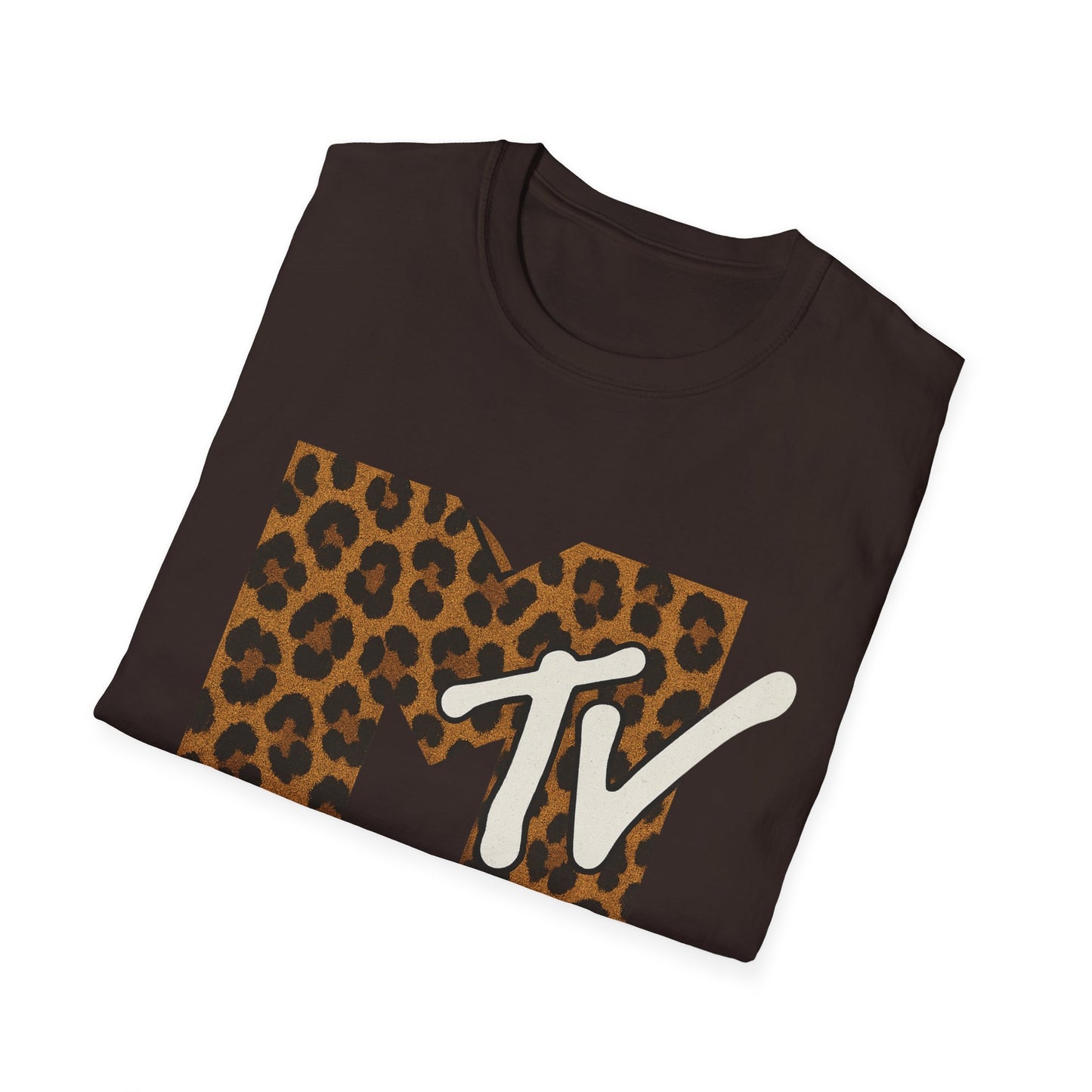 Camiseta gráfica vintage con estampado de guepardo de MTV, camiseta retro de música, televisión, banda de los años 80 y 90, camiseta unisex con estampado animal de rock