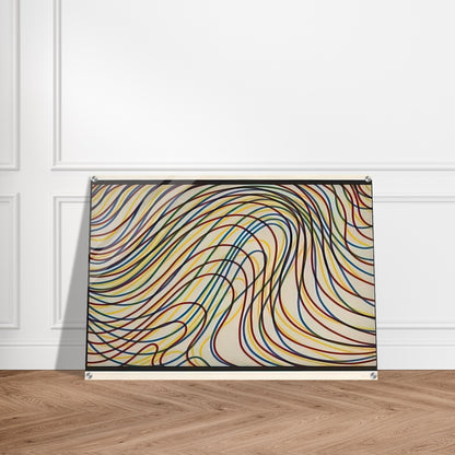 Wavy Lines with Black Border - Sol LeWitt Acrylic Print - 70x100 cm / 28x40″ inches