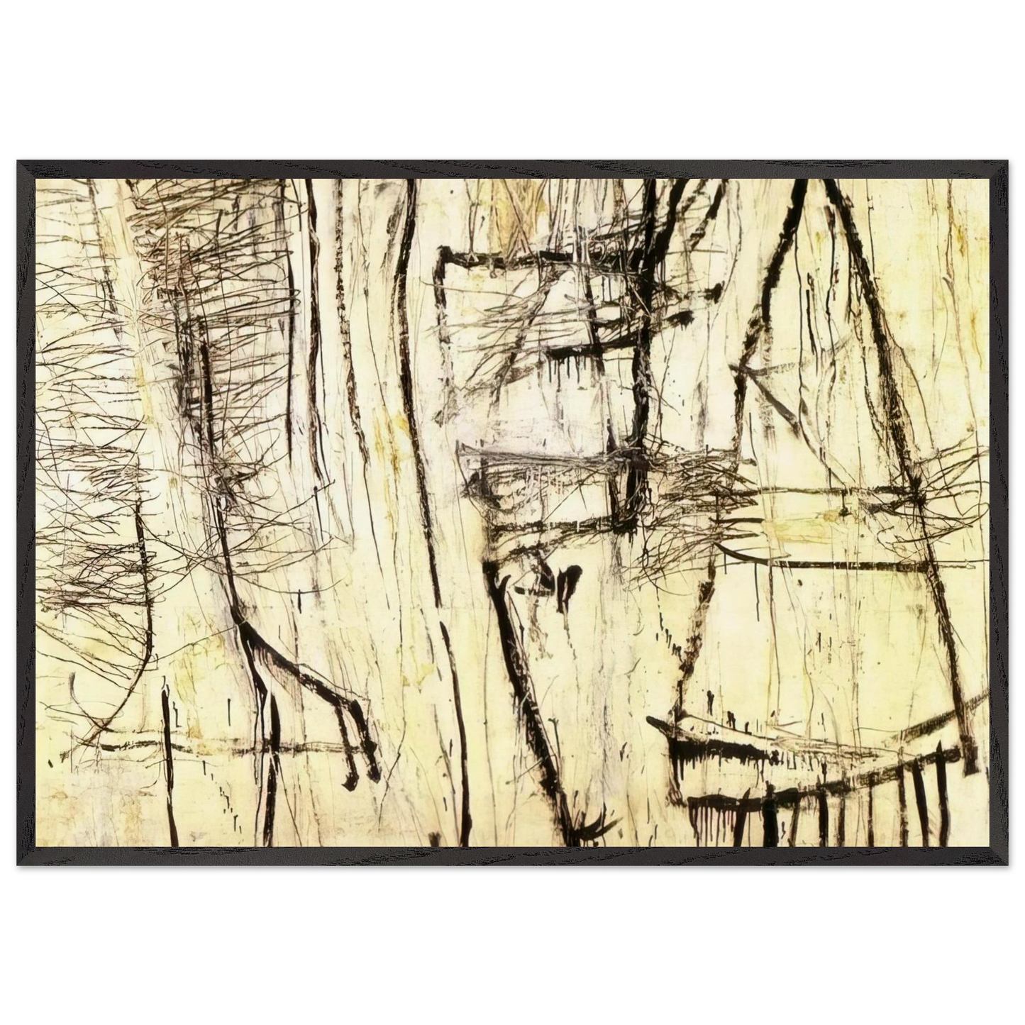 Tiznit - Cy Twombly 70x100 cm / 28x40 inches Framed Art Print – Black Wooden Frame