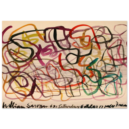 #21 Saturday October 17, 1964 Fresno - 1964 - William Saroyan Brushed Aluminum Print - 70x100 cm / 28x40 inches | William Saroyan Aluminum Print | William Saroyan Prints