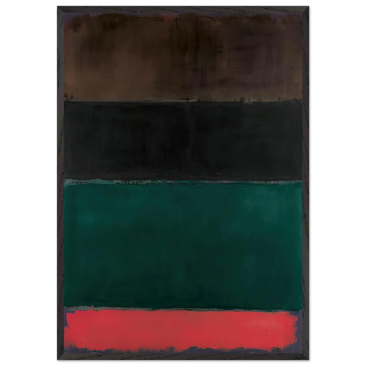 Untitled Red-Brown Black Green Red - 1962 - Mark Rothko 70x100 cm / 28x40 inches Framed Art Print – Black Wooden Frame